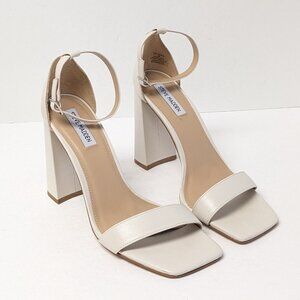 Steve Madden Tiaa Heeled Sandals, Bone Leather, Women's 9 M